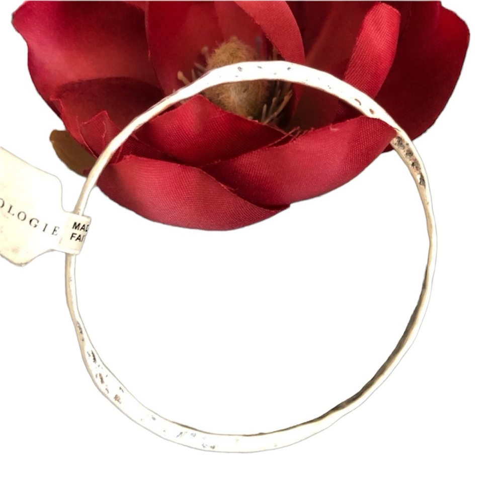 NWT Anthropologie, Silver Plated Brass, Stacking, Bangle Bracelet